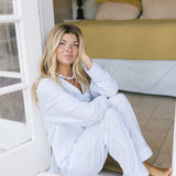 Martyna Pajama Set - Baby Blue Striped