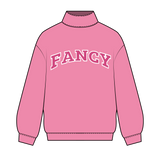 Fancy Oversized Fleece Mockneck - Hibiscus/Paradise Pink