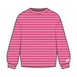Fancy Striped Long Sleeve Top - Hibiscus/Paradise Pink