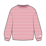 Fancy Striped Long Sleeve Top - Hibiscus/Cream