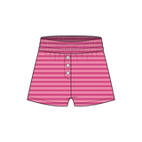Fancy Striped Button Shorts - Hibiscus/Paradise Pinks