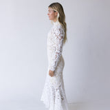 Lanie Floral Lace Midi Dress - White