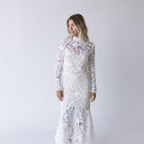 Lanie Floral Lace Midi Dress - White