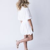 Cheyenne Ruffled Bubble Hem Dress - Off White
