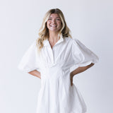 Cheyenne Ruffled Bubble Hem Dress - Off White