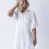 Cheyenne Ruffled Bubble Hem Dress - Off White
