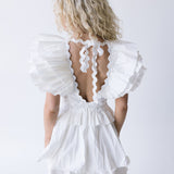 Greylyn Ruffle Flirty Mini Dress - White