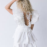 Greylyn Ruffle Flirty Mini Dress - White