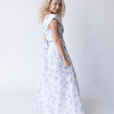 Grace Off Shoulder Floral Maxi Dress - Blue