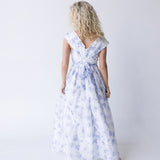 Grace Off Shoulder Floral Maxi Dress - Blue