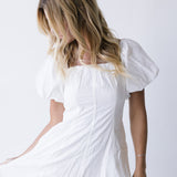Dune Puff Sleeve Midi Dress - White