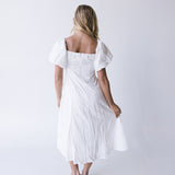 Dune Puff Sleeve Midi Dress - White