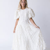 Sienna Applique Midi Dress - Cream