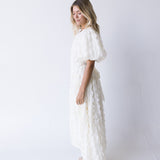 Sienna Applique Midi Dress - Cream