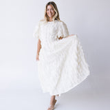 Sienna Applique Midi Dress - Cream