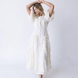 Sienna Applique Midi Dress - Cream