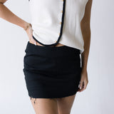 Tori Mini Skirt - Black Denim