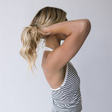 Addie Striped Halter Top - Off White/Black