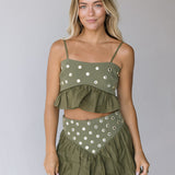 Brandi Skirt Set - Olive Green