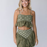 Brandi Skirt Set - Olive Green