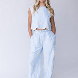 Emilia Eyelet Scalloped Set - Powder Blue