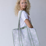 Amelia Floral Quilted Tote Bag - Sage Green
