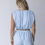 Natalie Eyelet Shorts - Lt Blue