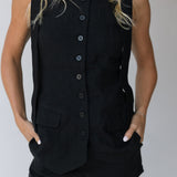 Sandi Linen Top - Black