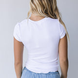 Ashlynn Cap Sleeve Top -White