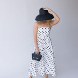 Sofie Polka Dot Midi Dress - White Black