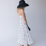 Sofie Polka Dot Midi Dress - White Black