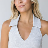 Presley Halter Neck Romper - H.Grey