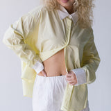 Darby Contrast Button Up Shirt-Yellow