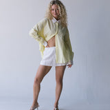 Darby Contrast Button Up Shirt-Yellow