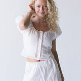 Ruby Lace Trim Top - White