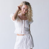Ruby Lace Trim Top - White