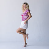 Jameson Top Lace Trim - Red/White Gingham