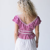 Jameson Top Lace Trim - Red/White Gingham