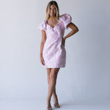 Harlem Jacquard Mini Dress - Dusty Pink
