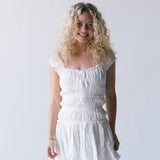 Tess Smocked Mini Dress - White