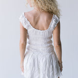 Tess Smocked Mini Dress - White