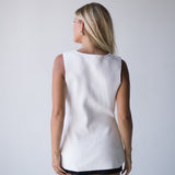Esme Sleeveless Button Down Top - Off White