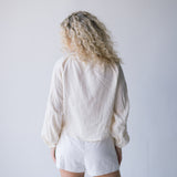 Mia Tie Front Long Sleeve Top - Cream