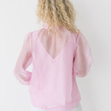 Amelia Pastel Bow Tie Blouse - Pink