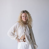 Mia Tie Front Long Sleeve Top - Cream