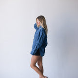 Iris Denim Long Sleeve Top - Denim