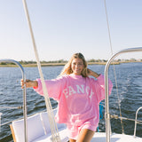 Breakers Oversized Lightweight Mockneck - Flamingo Pink