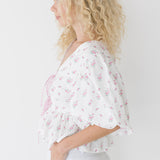 Selina Ditzy Floral Crop Top - Pink