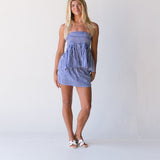 Haylie Frill Top and Skirt Set - Blue Stripes (PREORDER)