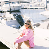 Breakers Oversized Lightweight Mockneck - Flamingo Pink
